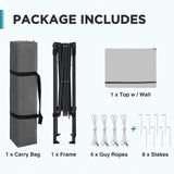 6x4 ft Instant Pop Up Canopy with Adjustable Sun Wall - Eagle Peak®