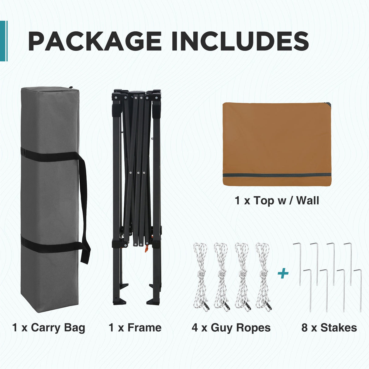 6x4 ft Instant Pop Up Canopy with Adjustable Sun Wall - Eagle Peak®