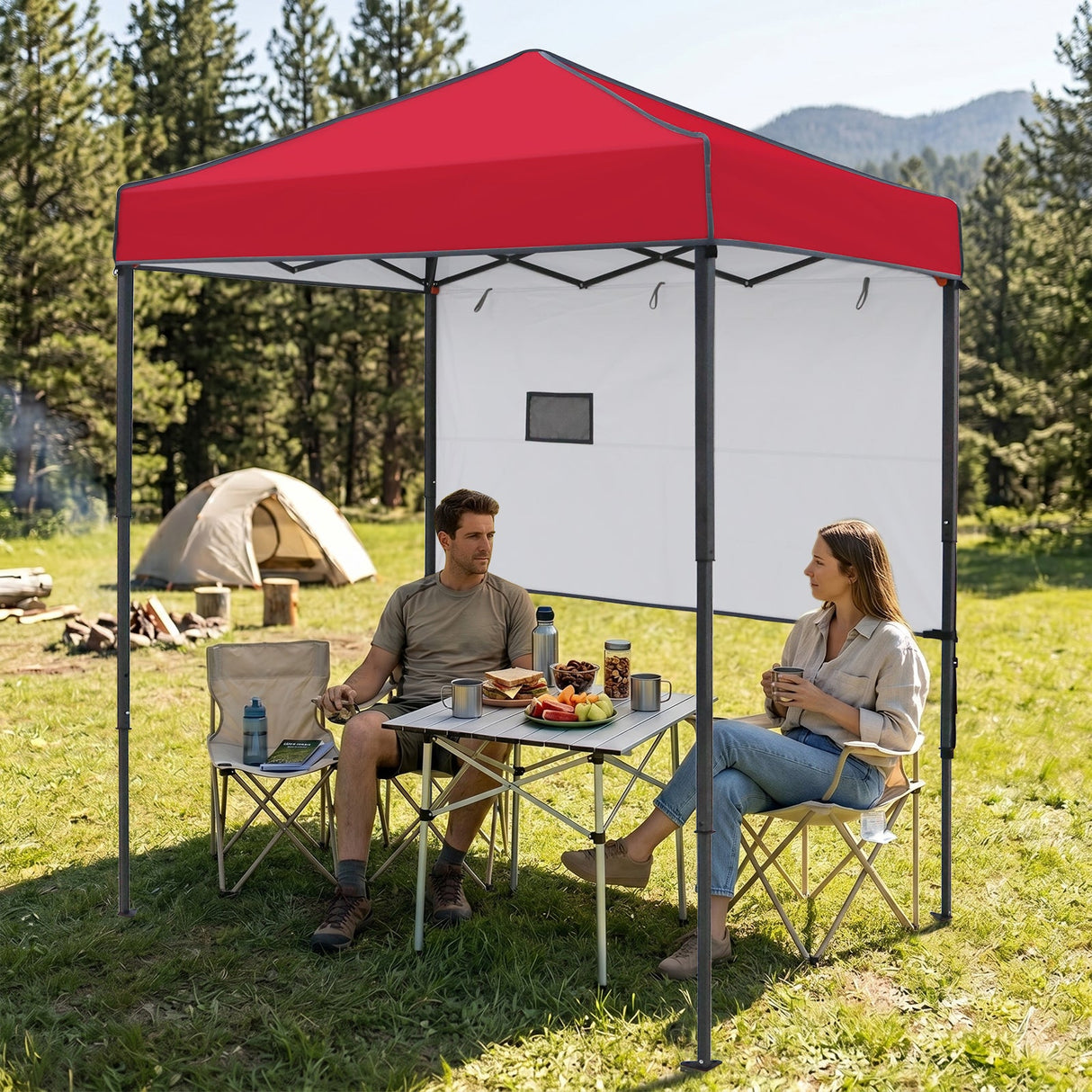 6x4 ft Instant Pop Up Canopy with Adjustable Sun Wall - Eagle Peak®