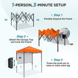 6x4 ft Instant Pop Up Canopy with Adjustable Sun Wall - Eagle Peak®