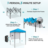 6x4 ft Instant Pop Up Canopy with Adjustable Sun Wall - Eagle Peak®