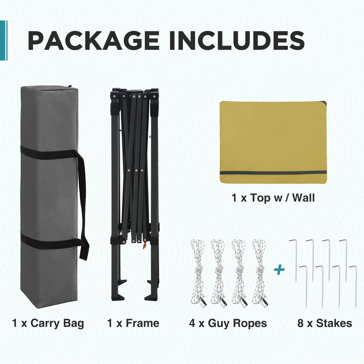 6x4 ft Instant Pop Up Canopy with Adjustable Sun Wall - Eagle Peak®