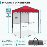 6x4 ft Instant Pop Up Canopy with Adjustable Sun Wall - Eagle Peak®