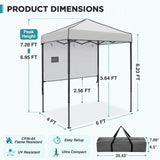 6x4 ft Instant Pop Up Canopy with Adjustable Sun Wall - Eagle Peak®