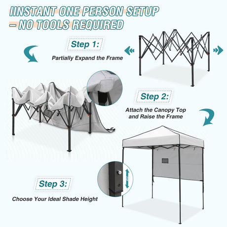 6x4 ft Instant Pop Up Canopy with Adjustable Sun Wall - Eagle Peak Custom Canopy Tent
