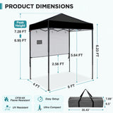 6x4 ft Instant Pop Up Canopy with Adjustable Sun Wall - Eagle Peak®