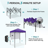 6x4 ft Instant Pop Up Canopy with Adjustable Sun Wall - Eagle Peak®