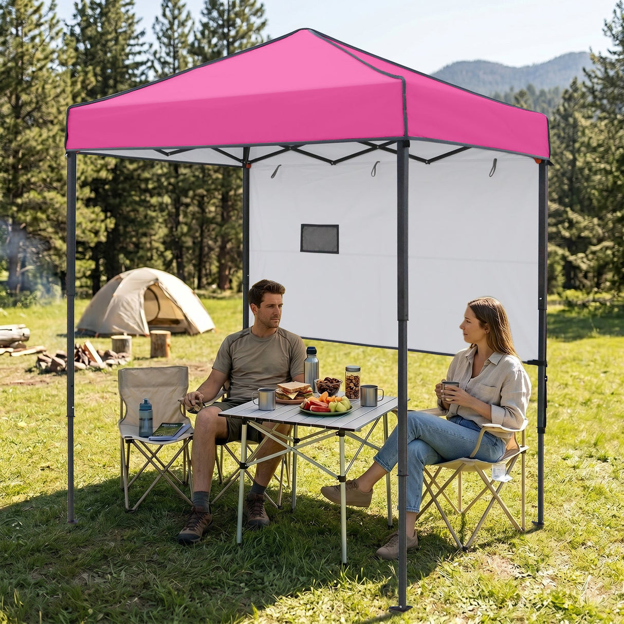 6x4 ft Instant Pop Up Canopy with Adjustable Sun Wall - Eagle Peak®