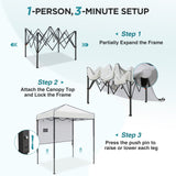 6x4 ft Instant Pop Up Canopy with Adjustable Sun Wall - Eagle Peak®