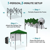 6x4 ft Instant Pop Up Canopy with Adjustable Sun Wall - Eagle Peak®