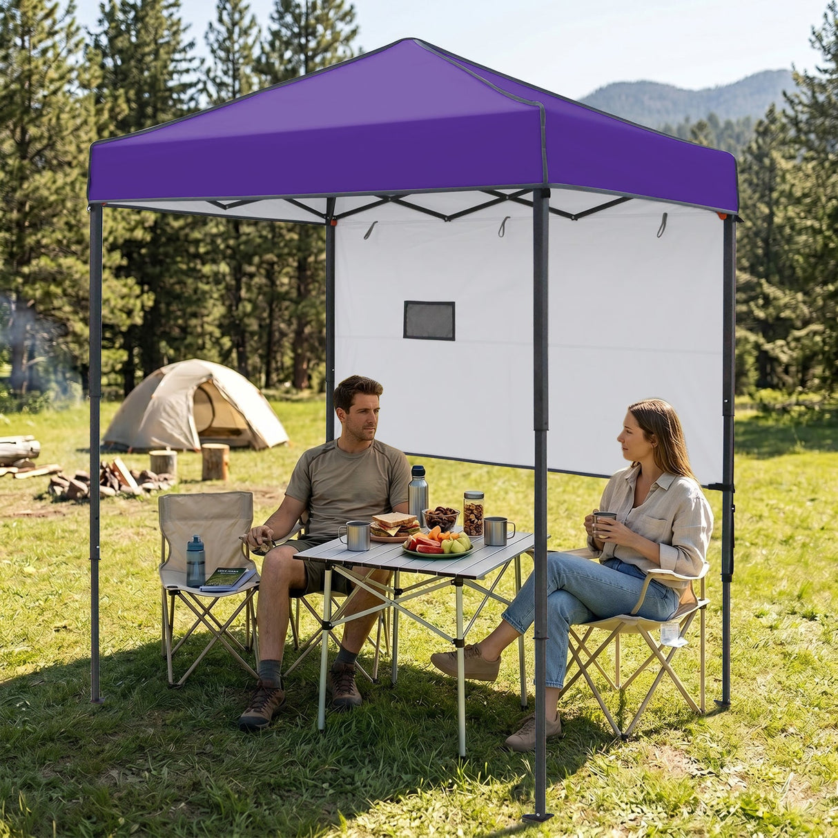 6x4 ft Instant Pop Up Canopy with Adjustable Sun Wall - Eagle Peak®