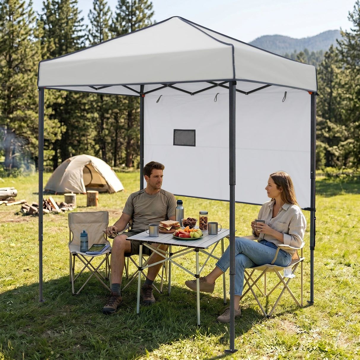 6x4 ft Instant Pop Up Canopy with Adjustable Sun Wall - Eagle Peak®