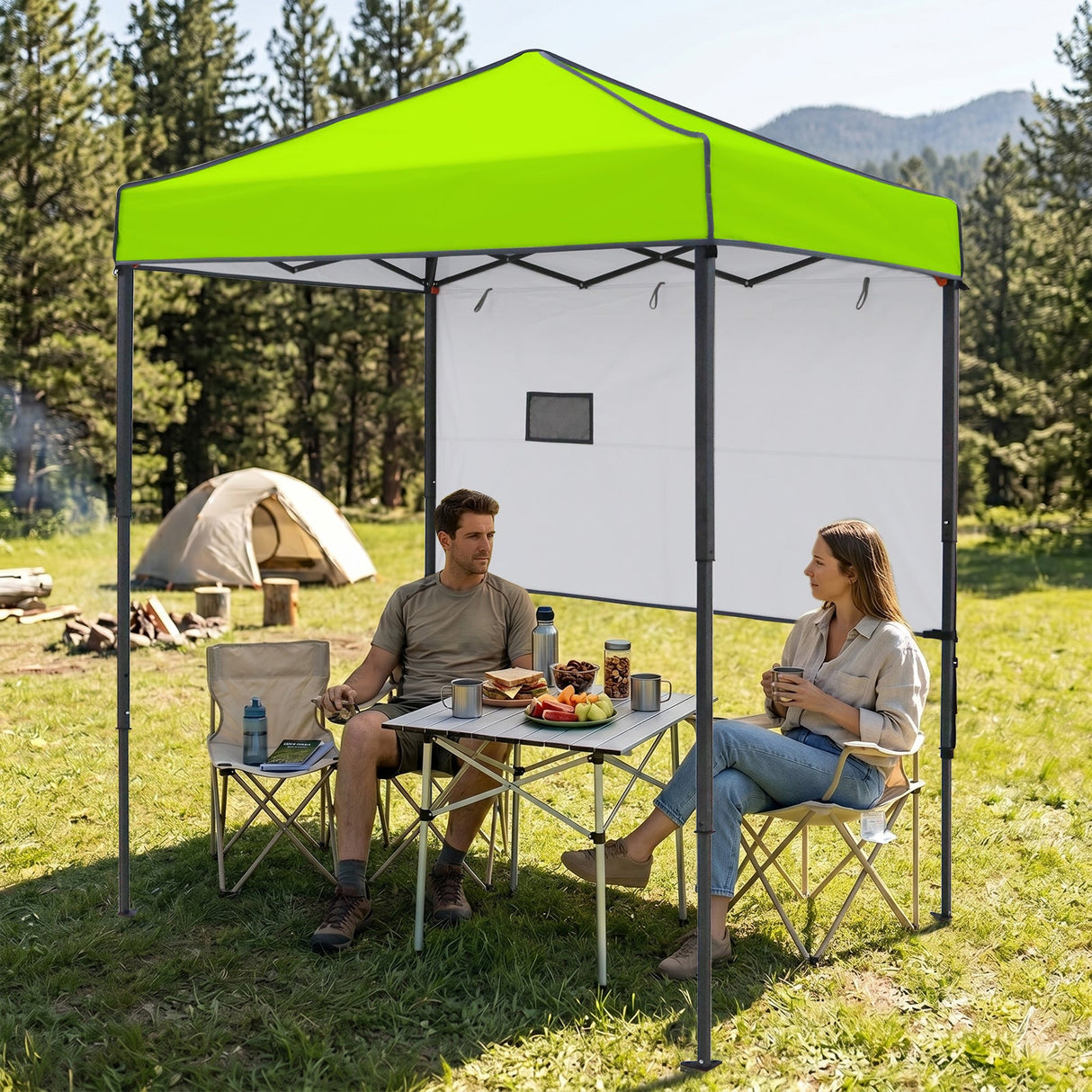 6x4 ft Instant Pop Up Canopy with Adjustable Sun Wall - Eagle Peak®