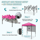 6x4 ft Instant Pop Up Canopy with Adjustable Sun Wall - Eagle Peak