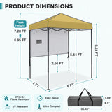 6x4 ft Instant Pop Up Canopy with Adjustable Sun Wall - Eagle Peak®