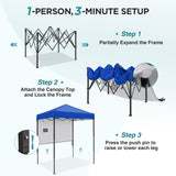 6x4 ft Instant Pop Up Canopy with Adjustable Sun Wall - Eagle Peak®