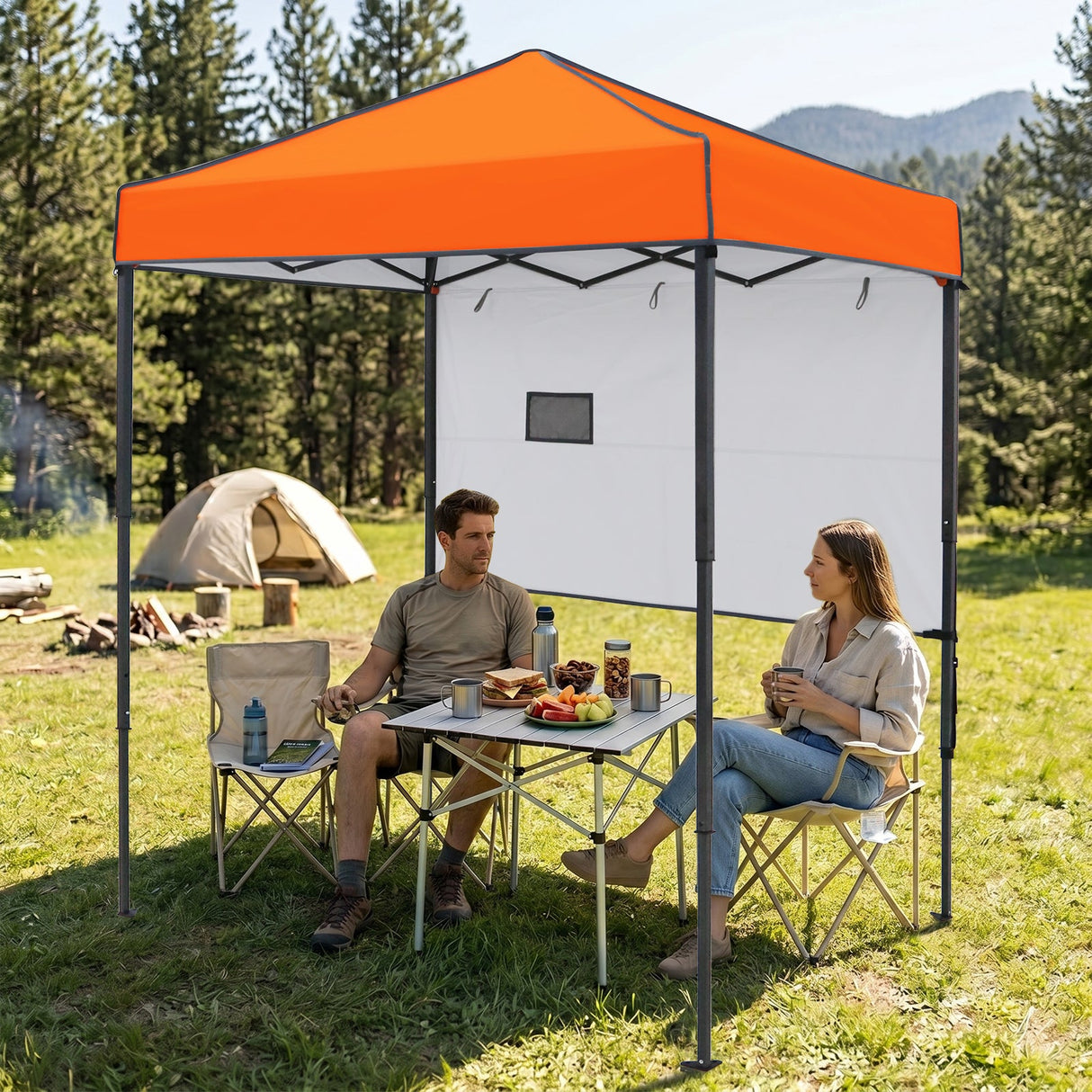 6x4 ft Instant Pop Up Canopy with Adjustable Sun Wall - Eagle Peak®