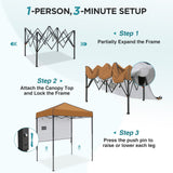 6x4 ft Instant Pop Up Canopy with Adjustable Sun Wall - Eagle Peak®