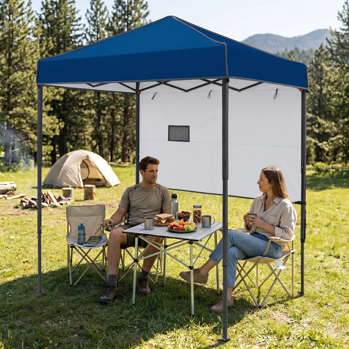 6x4 ft Instant Pop Up Canopy with Adjustable Sun Wall - Eagle Peak®