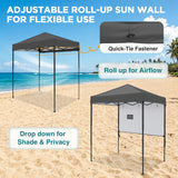 6x4 ft Instant Pop Up Canopy with Adjustable Sun Wall - Eagle Peak®