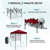 6x4 ft Instant Pop Up Canopy with Adjustable Sun Wall - Eagle Peak®