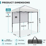 6x4 ft Instant Pop Up Canopy with Adjustable Sun Wall - Eagle Peak®