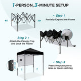 6x4 ft Instant Pop Up Canopy with Adjustable Sun Wall - Eagle Peak®