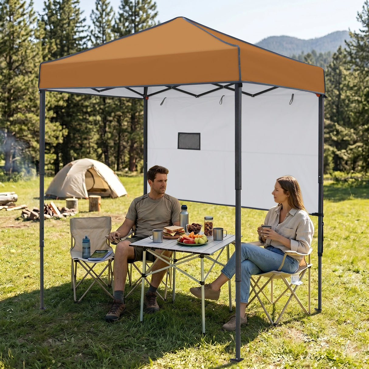 6x4 ft Instant Pop Up Canopy with Adjustable Sun Wall - Eagle Peak®