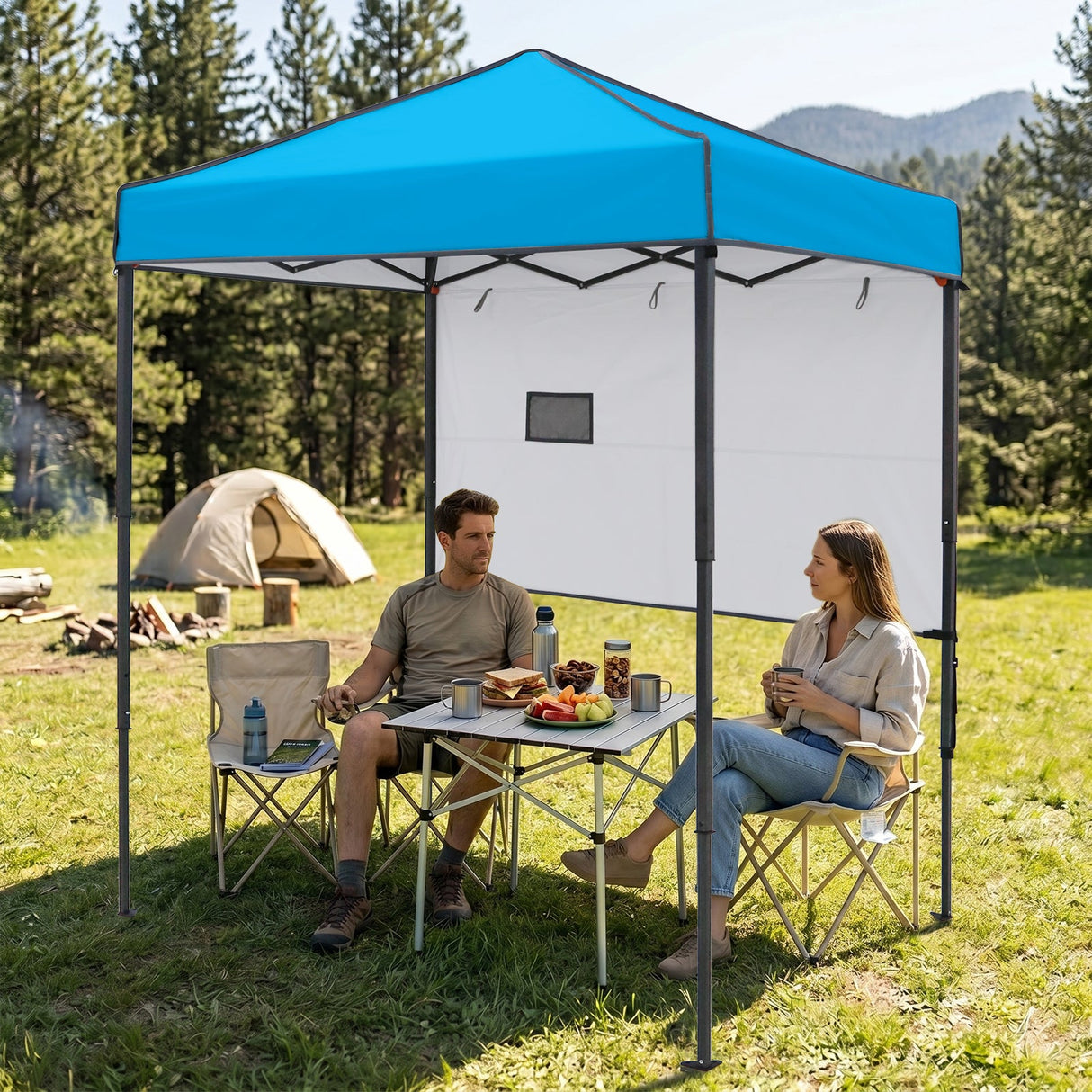 6x4 ft Instant Pop Up Canopy with Adjustable Sun Wall - Eagle Peak®