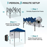 6x4 ft Instant Pop Up Canopy with Adjustable Sun Wall - Eagle Peak®