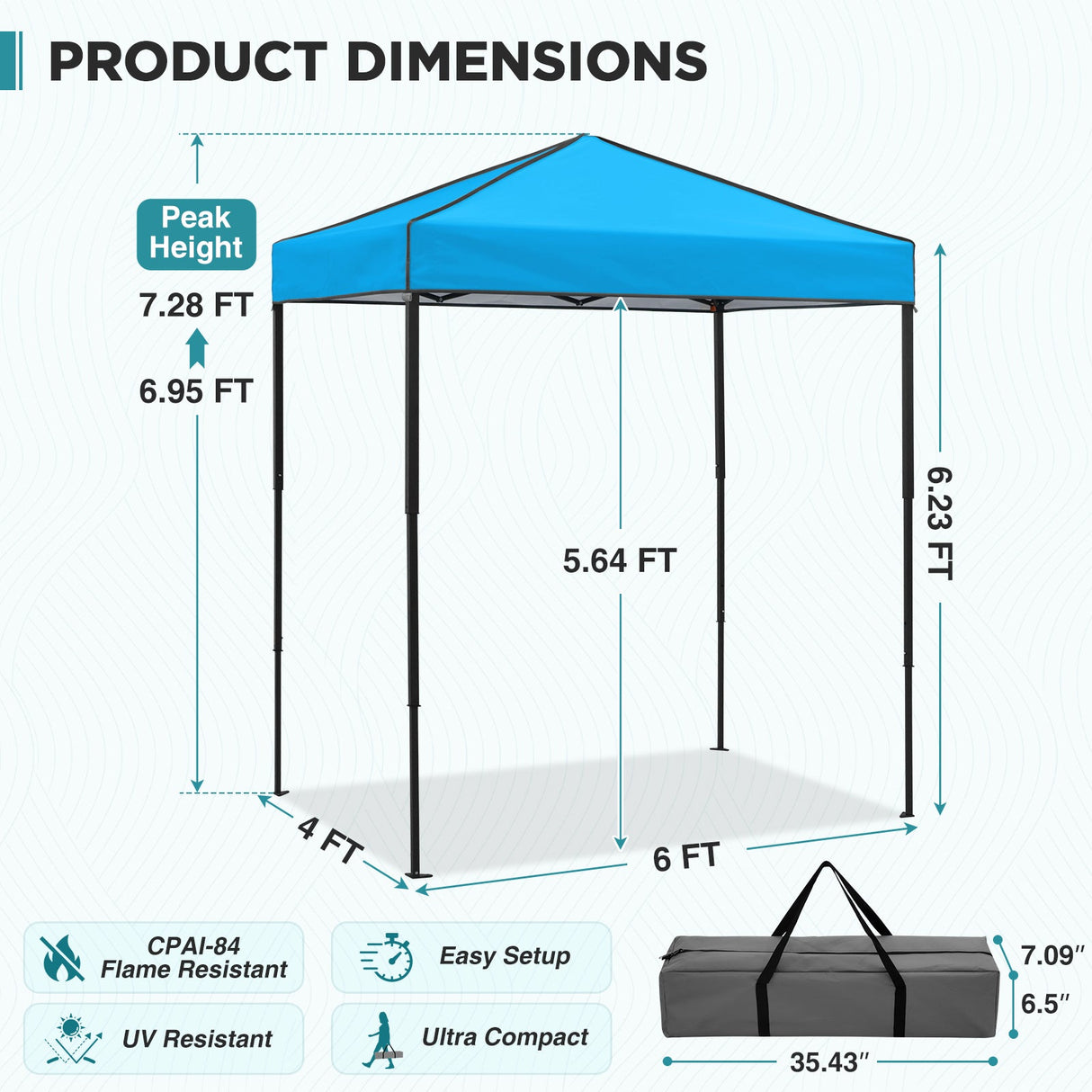 6x4 Instant Pop Up Canopy Tent - Eagle Peak®