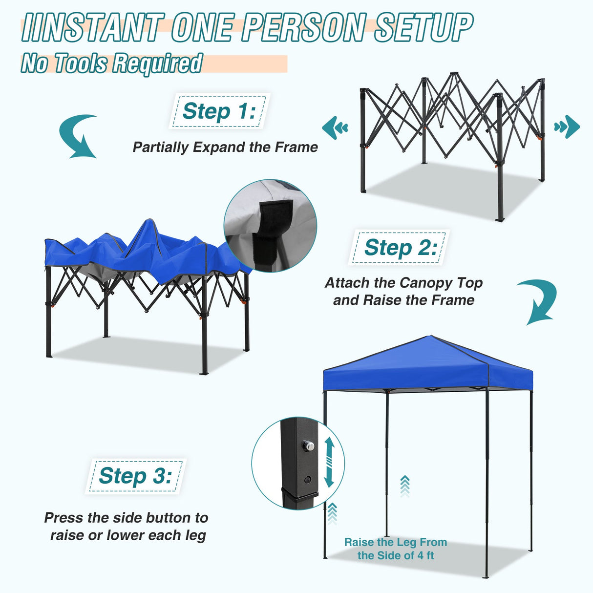 6x4 Instant Pop Up Canopy Tent - Eagle Peak Custom Canopy Tent