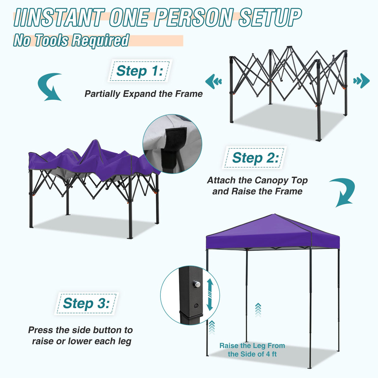 6x4 Instant Pop Up Canopy Tent - Eagle Peak Custom Canopy Tent