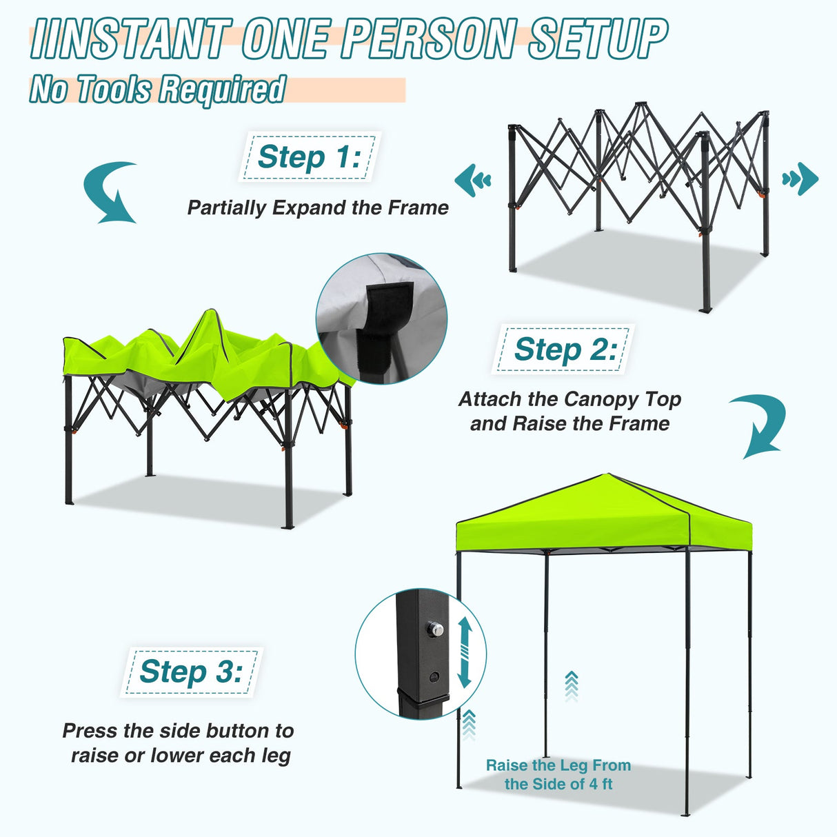 6x4 Instant Pop Up Canopy Tent - Eagle Peak Custom Canopy Tent