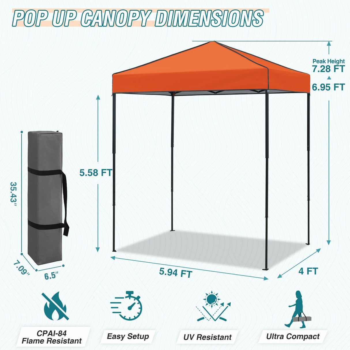 6x4 Instant Pop Up Canopy Tent - Eagle Peak Custom Canopy Tent