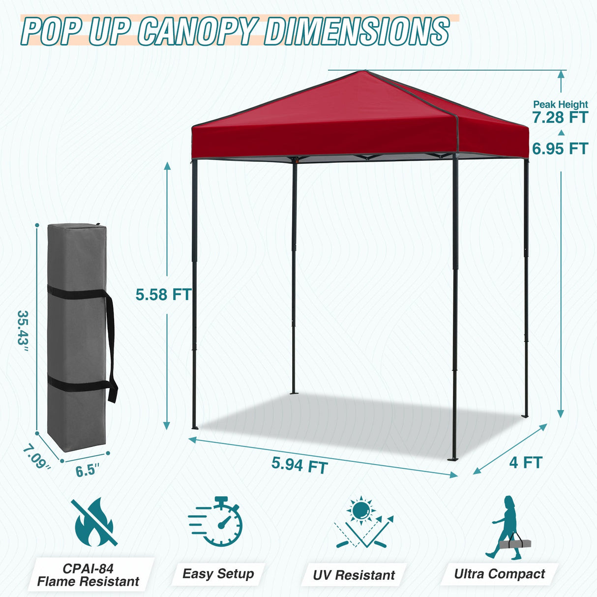 6x4 Instant Pop Up Canopy Tent - Eagle Peak Custom Canopy Tent