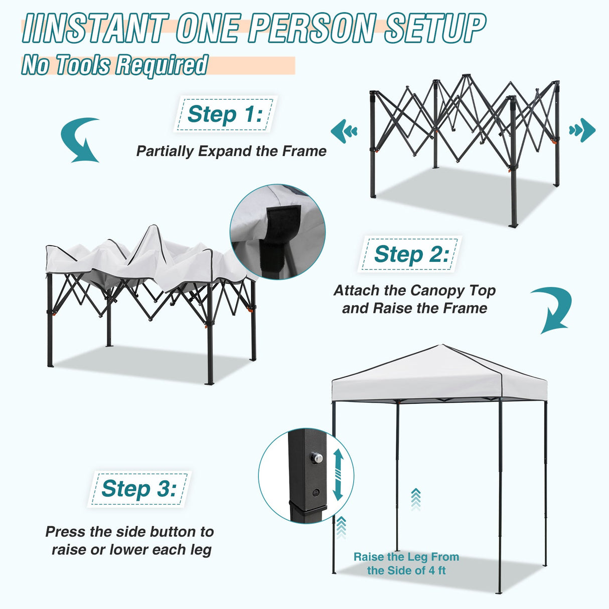 6x4 Instant Pop Up Canopy Tent - Eagle Peak Custom Canopy Tent