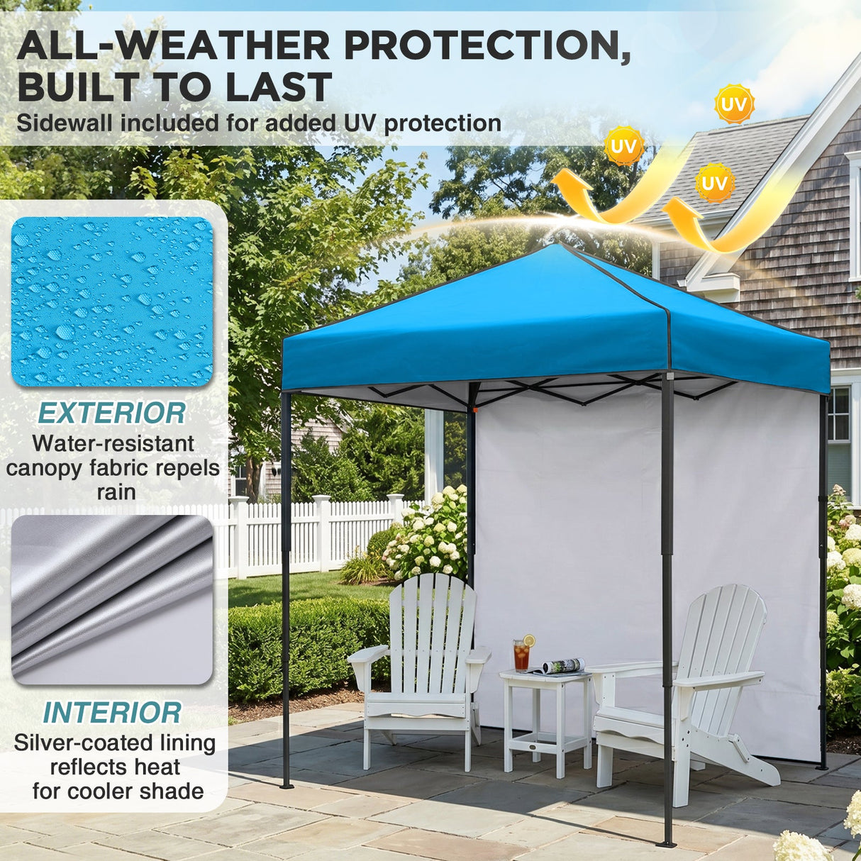 6x4 Instant Pop Up Canopy Tent with 1 Side Wall Panel - Eagle Peak®