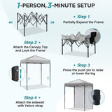 6x4 Instant Pop Up Canopy Tent with 1 Side Wall Panel - Eagle Peak®
