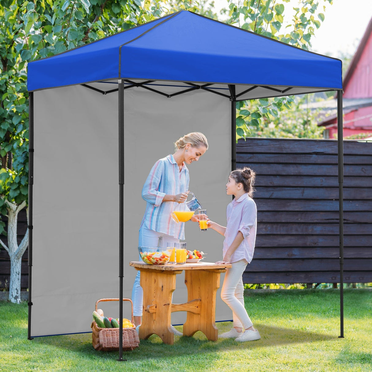 6x4 Instant Pop Up Canopy Tent with 1 Side Wall Panel - Eagle Peak Custom Canopy Tent