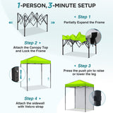 6x4 Instant Pop Up Canopy Tent with 1 Side Wall Panel - Eagle Peak®