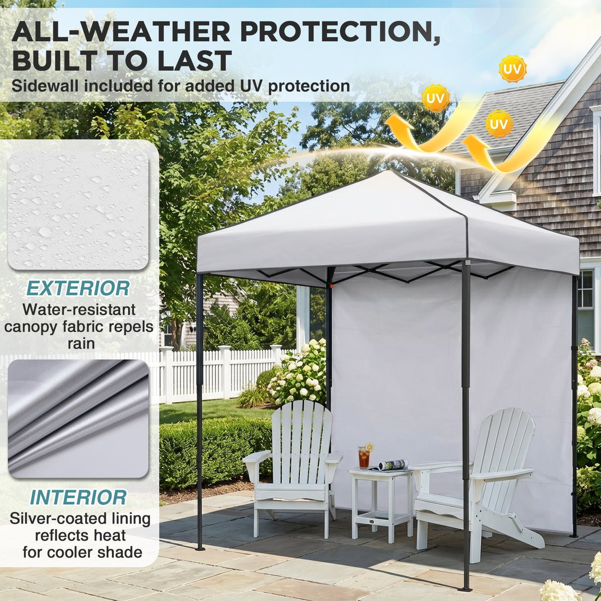 6x4 Instant Pop Up Canopy Tent with 1 Side Wall Panel - Eagle Peak®