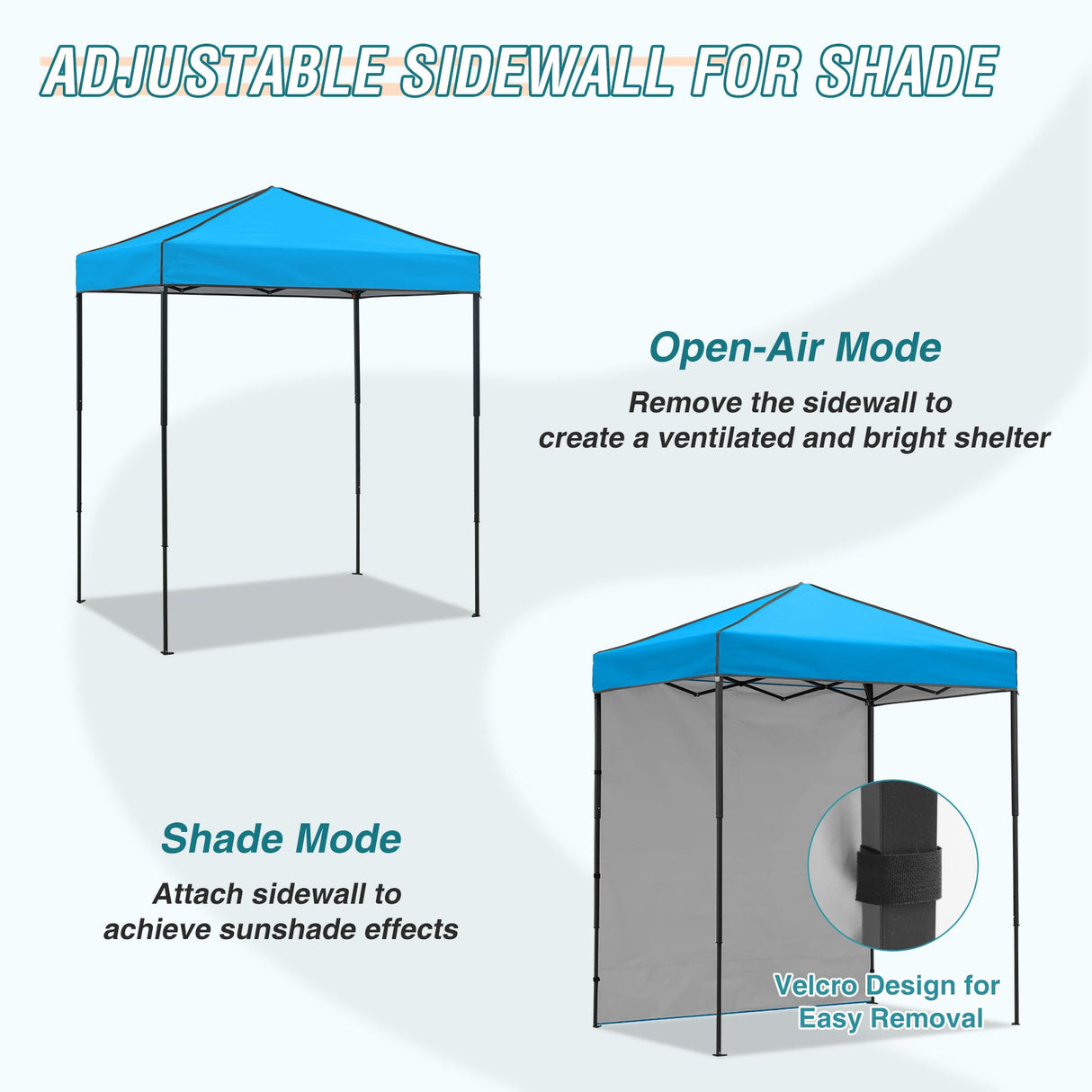 6x4 Instant Pop Up Canopy Tent with 1 Side Wall Panel - Eagle Peak Custom Canopy Tent