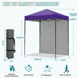 6x4 Instant Pop Up Canopy Tent with 1 Side Wall Panel - Eagle Peak Custom Canopy Tent