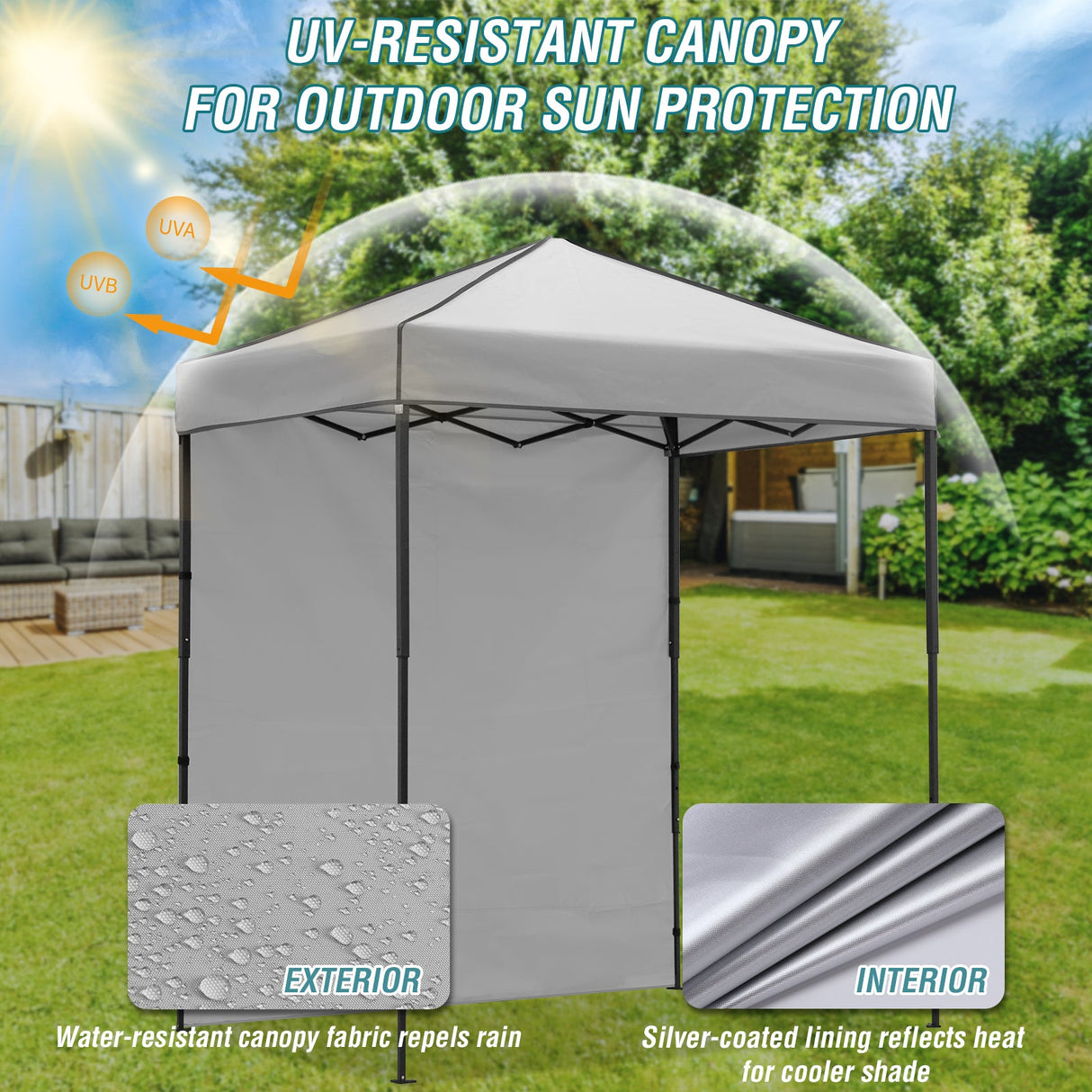 6x4 Instant Pop Up Canopy Tent with 1 Side Wall Panel - Eagle Peak Custom Canopy Tent