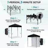 6x4 Instant Pop Up Canopy Tent with 1 Side Wall Panel - Eagle Peak®
