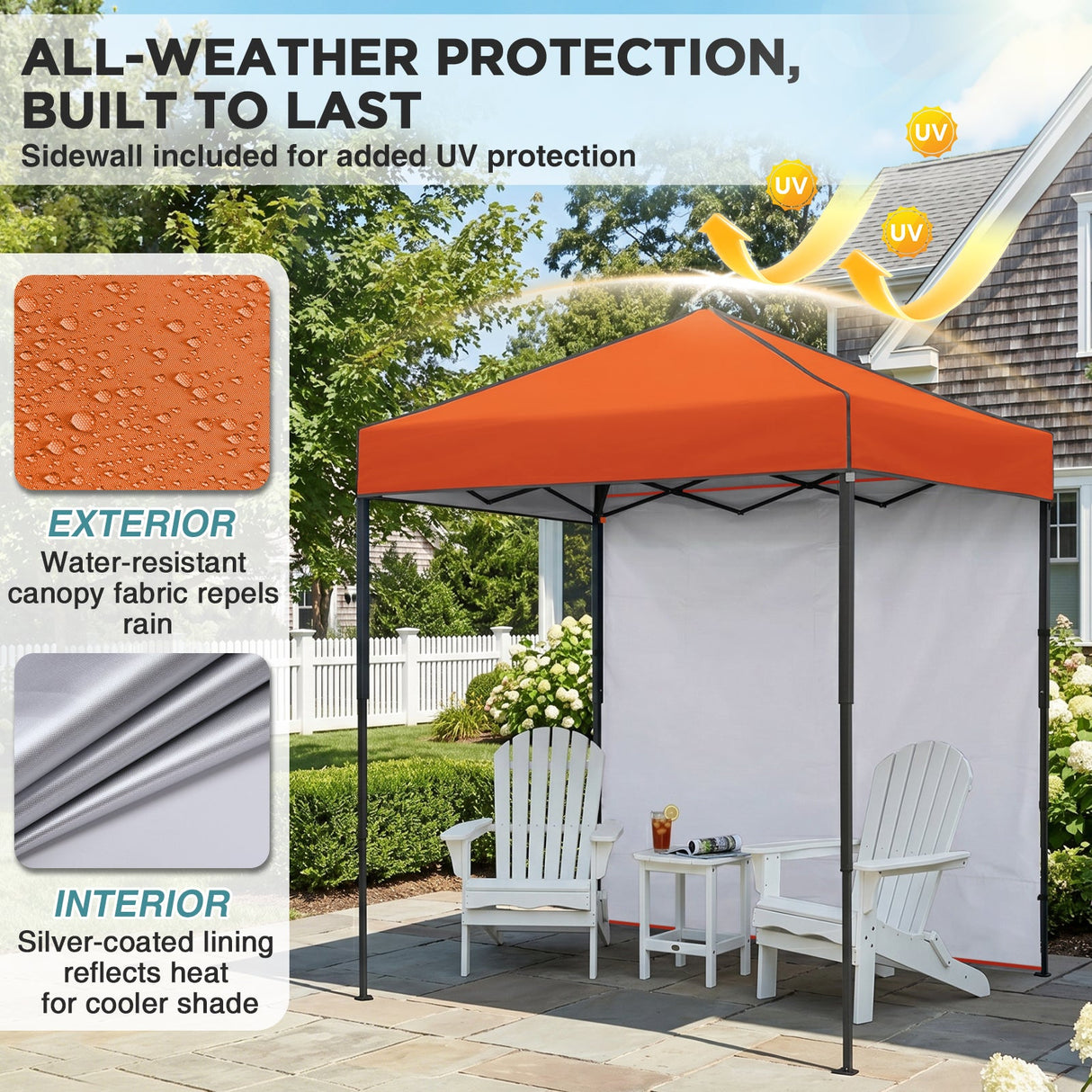6x4 Instant Pop Up Canopy Tent with 1 Side Wall Panel - Eagle Peak®