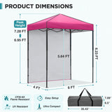 6x4 Instant Pop Up Canopy Tent with 1 Side Wall Panel - Eagle Peak®