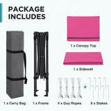6x4 Instant Pop Up Canopy Tent with 1 Side Wall Panel - Eagle Peak®