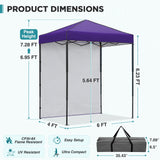 6x4 Instant Pop Up Canopy Tent with 1 Side Wall Panel - Eagle Peak®